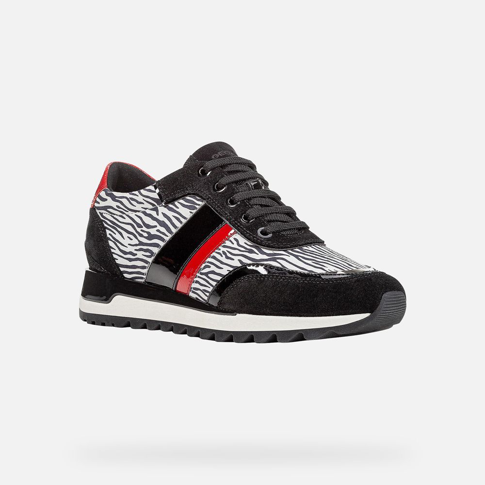 Geox Bayan Spor Ayakkabı Siyah/Beyaz - Tabelya - EQD-346871